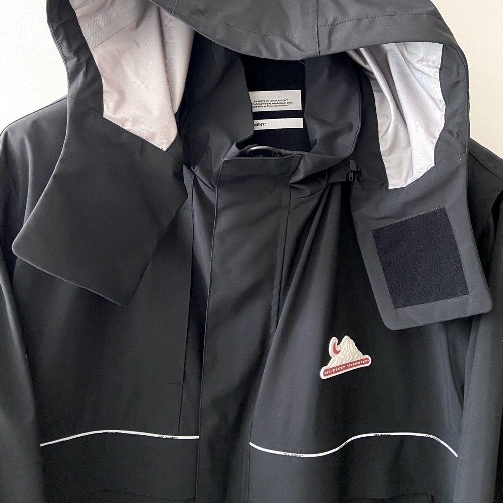Off-White Equipment Black Technical Shell Jacket Windbreaker Water Repellent L - Picture 9 of 16